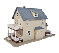 Modello di casa a due piani in scala HO della Walthers Trainline, 3 x 7,7 x 17,7 cm