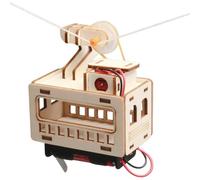 Modello di cavo in legno, puzzle cerebrale turistico, kit fai da te 7,1x6 cm con parti di precisione, giocattolo di assemblaggio meccanico, modello di funivia con design classico, set puzzle in legno