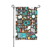 Modello di chimica scientifica,Bandiera da giardino per esterni e interni, stendardo decorativo bifacciale 30x45 cm