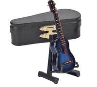 Modello di chitarra classica in miniatura Mini chitarra in legno Decorazione da tavolo Ornamenti blu, Decorazione da scrivania, Accento della stanza, Superficie liscia, Dotato di (Blu)