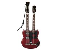 Modello di chitarra elettrica in miniatura, ornamenti per strumenti musicali in legno con supporto per la festa di compleanno del caffè a casa (Tipo 11)