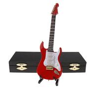 Modello Di Chitarra Elettrica Mini 4 Colori Chitarra Elettrica In Legno Ornamento Modello Musica Formazione Insegnante Regalo(Red,24 shoulder straps)