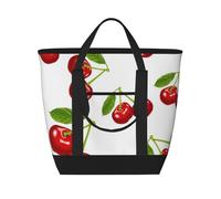Modello di ciliegia,Borsa porta pranzo grande capacità isolata per donne e uomini, lavoro, picnic, viaggi