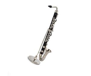 Modello Di Clarinetto Basso In Lega In Miniatura Da 1 Pezzo Con Supporto Mini Accessori Per Strumenti Musicali Mini replica strumento musicale