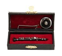 Modello di clarinetto in miniatura da 3,1 pollici con base, asta di supporto e confezione, modello di clarinetto di strumento musicale in miniatura in plastica ABS e acciaio