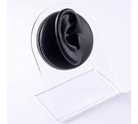 Modello di corpo in silicone for pratica di piercing del tatuaggio - 5 pezzi di display for parte del corpo umano, orecchio, naso, labbra, ombelico, lingua, strumento di allenamento(Black Right Ear)