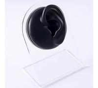 Modello di corpo in silicone for pratica di piercing del tatuaggio - 5 pezzi di display for parte del corpo umano, orecchio, naso, labbra, ombelico, lingua, strumento di allenamento(Black Left Ear)