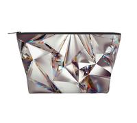Modello di cristallo di diamante astratto glitter stampato, Borsa da toilette Borsa per trucco Borsa per cosmetici Borsa da toilette da viaggio portatile