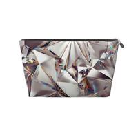 Modello di cristallo di diamante astratto glitter stampato, Borsa da toilette Borsa per trucco Borsa per cosmetici Borsa da toilette da viaggio portatile