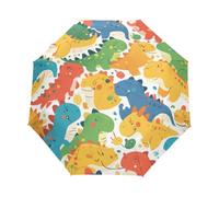 Modello Di Cuccioli Di Dinosauro Colorati Ombrello Pieghevole Automatico Ombrelli Antivento Protezione UV da Viaggio per Bambini Ragazzi Ragazze