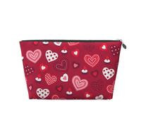 Modello di cuore d'amore di San Valentino, Borsa da toilette Borsa per trucco Borsa per cosmetici Borsa da toilette da viaggio portatile