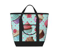 Modello di cupcake stampato,Borsa porta pranzo grande capacità isolata per donne e uomini, lavoro, picnic, viaggi