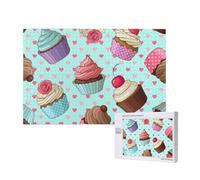 Modello di cupcake stampato,Puzzle in legno da 1000 pezzi per famiglie, puzzle per adulti e adolescenti