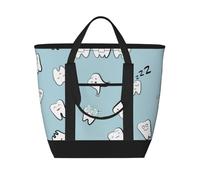 Modello di denti Dente Cartone animato dentale,Borsa porta pranzo grande capacità isolata per donne e uomini, lavoro, picnic, viaggi