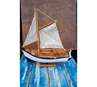 Modello Di Dinghy In Legno Barca A Vela Crociera Timone Arredo Marinaro Nautico