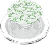 Modello di disegno di cavallo verde estetico PopSockets PopGrip per MagSafe