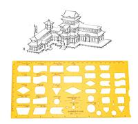 Modello di disegno, stencil per disegno in plastica (4351) | Righello geometrico, stencil portatile per disegno tecnico, strumento paesaggistico, misurazione per ufficio, studio