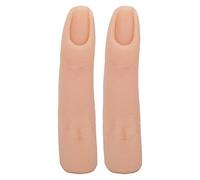 Modello di Dito Flessibile Pieghevole per Allenamento per Unghie in Silicone per Nail Art, Pratica di Tatuaggio 2 Pezzi con Design Incorporato per Agopuntura (Skin color)