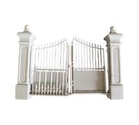 Modello di Edificio Diorama con Porta Dollhouse Cancello Rustico Giardino Accessorio in Resina Set Non Rifinito Adatto per Creazione