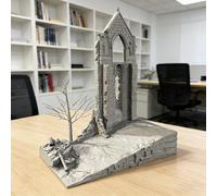 Modello di edificio fai da te in rovina, assemblaggio fai da te, layout di
