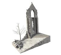 Modello di edificio fai da te in rovina, modello di scena in miniatura non