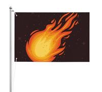 Modello di fiamma a palla di fuoco rossa che cade,Bandiera da giardino, bandiera decorativa da cortile, bandiera bifacciale, 2x3 piedi, per esterni e interni