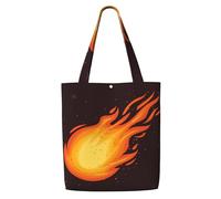 Modello di fiamma a palla di fuoco rossa che cade,Borse della spesa riutilizzabili, borse per la spesa, borsa a tracolla in tela di grande capacità