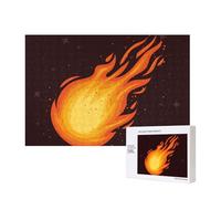 Modello di fiamma a palla di fuoco rossa che cade,Puzzle in legno da 300 pezzi per famiglie, per adulti e adolescenti, decorazioni per la casa