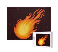 Modello di fiamma a palla di fuoco rossa che cade,Puzzle in legno da 500 pezzi, gioco di famiglia, puzzle per adulti e adolescenti, decorazioni per la casa