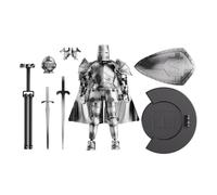 Modello di figura d'azione - scultura del cavaliere robot articolato, giocattolo guerriero corazzato con cappuccio girevole e articolazioni pieghevoli | Dettaglio in metallo, ornamento ideale per