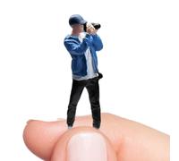 Modello di figura fotografa - bambola in miniatura in 1/64, figura di diorama | Modello di persone in resina da collezione Resin Street, Simulazione Display di personaggi Decorazione della scena