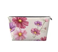 Modello di fiore cosmo disegnato a mano, Borsa da toilette Borsa per trucco Borsa per cosmetici Borsa da toilette da viaggio portatile