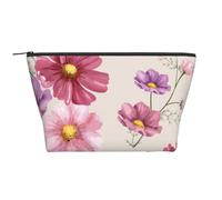 Modello di fiore cosmo disegnato a mano, Borsa da toilette Borsa per trucco Borsa per cosmetici Borsa da toilette da viaggio portatile