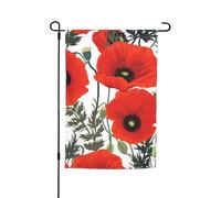 Modello di fiore di papavero Bandiera da giardino per giardino Bandiere da giardino primaverile Bandiera da giardino per il giorno di San Patrizio Decorazioni per esterni 12 pollici x 18 pollici Bandi