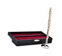 Modello di Flauto in Miniatura da 11 Cm con Supporto E Custodia Ornamento Decorativo da Collezione di Strumenti Musicali in Miniatura Mini Replica Strumento Musicale