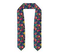 Modello di foglie tropicali unisex adulto laurea stola scialle lungo 183 cm per inizio accademico scialle
