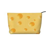 Modello di formaggio giallo, Borsa per cosmetici in velluto a coste Borsa per il trucco Borsa da viaggio portatile