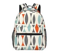 Modello di forme geometriche moderne della metà del secolo Elegante borsa zaino casual per le donne Zaini per laptop personalizzati con tasche multiple Zaino per computer per lavoro Viaggi d'affari