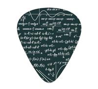 Modello di formule matematiche scritte a mano,12 pezzi di plettri per chitarra, 3 plettri di diverso spessore per chitarra acustica, basso, ukulele