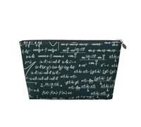 Modello di formule matematiche scritte a mano, Borsa da toilette Borsa per trucco Borsa per cosmetici Borsa da toilette da viaggio portatile