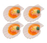 Modello di frutti di mare decorativi, 4 pezzi, giocattoli alimentari di plastica, cibo simulato