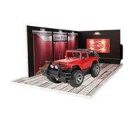 Modello di garage di parcheggio - Garage pressofuso in 1:24 con luce a LED, auto in miniatura da collezione, decorazione creativa, perfetta per la cameretta dei bambini, il soggiorno,