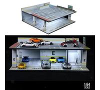Modello di garage sotterraneo diorama 1:64 per macchinine giocattolo
