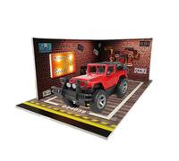 Modello Di Garage | Struttura Pressofusa In 1:24 | Vetrina Con Illuminazione A LED | Decorazione Della Scena Della Raccolta Di Veicoli | Ornamento Per Tavolo Interno E Mensola Della Camera Da Le