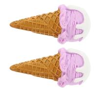 Modello di Gelato Artificiale Realistico 2 Pezzi in Resina | Oggetti di Scena Decorativi, per Vetrine e Miniature, Aspetto Vivido, Riutilizzabile, Casa e Aula