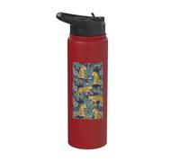 Modello di giungla di palma verde leopardata stampa ghepardo elegante Stainless Steel Insulated Water Bottle