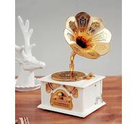 Modello di grammofono creativo europeo dal design unico in miniatura carino portatile artigianale mini classico(13 * 22cm)