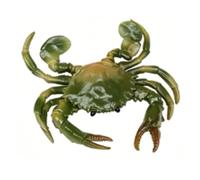 Modello di Granchio Finto in PVC Morbido, Design Realistico per Decorazioni a Tema Oceano, Ideale per L'apprendimento e L'esposizione, 11,5x11x3 Cm (verde scuro)