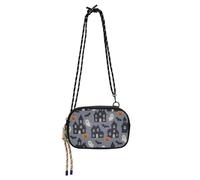 Modello di Halloween Case infestate su Grigio Borsa Laterale Crossbody per le Donne Pratica con Tracolla Regolabile Borse Have a meal cartera para mujer