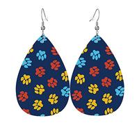 Modello di impronta animale Orecchini in pelle PU Orecchini Earbob Orecchini pendenti a goccia per matrimonio da sposa per ragazze da donna